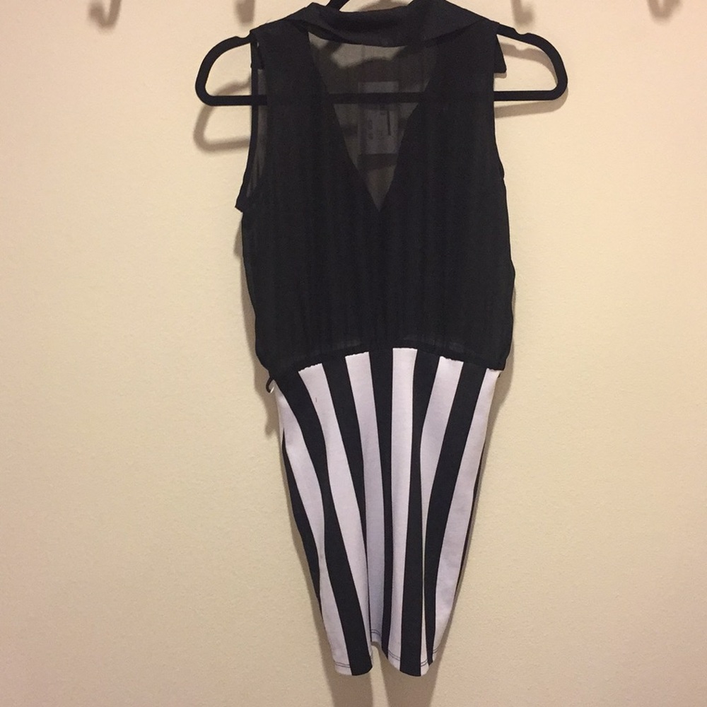 Cute One Piece Striped Stripe Dress Small Beetlejuice Halloween Costume